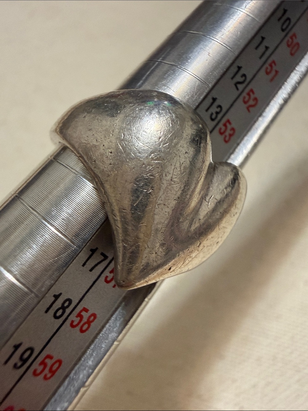 Sterling Silver 925 Heart Dome Ring size 7.25 - Picture 6 of 13